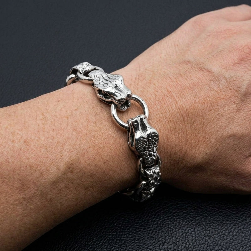 Anaconda-Schlangen-Gliederarmband aus Sterlingsilber