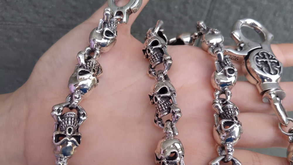 Video della catena per portafoglio con teschio fantasma: maglie e chiusure