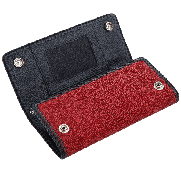 Red Stingray Skin Biker Wallet