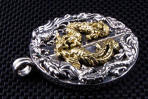 Sterling Silver Japanese Phoenix Dragon Pendant