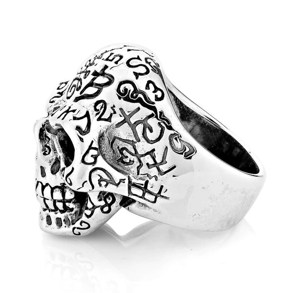 Sterling Silver Tattoo Skull Ring
