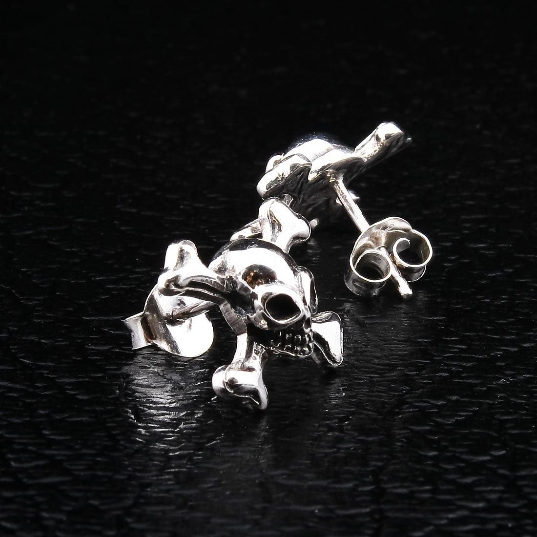 Orecchini A Cerchio Teschio In Argento Sterling 925 - Gioielli Uomo/donna Con Chiusura A Farfalla, Regalo Confezionato Zenvie