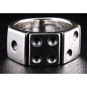Sterling Silver Dice Band Men's Ring