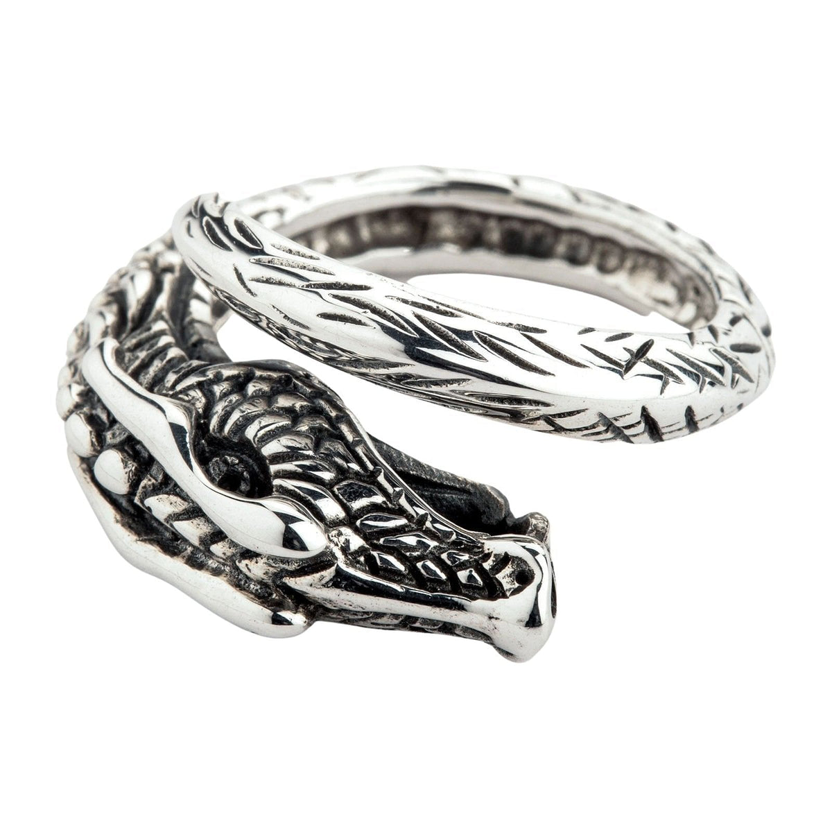 Beydodo Anello Uomo Acciaio Inox Con Drago – 8 Mm, Larghezza Personalizzabile, Argento/Oro, Regalo Con Scatola