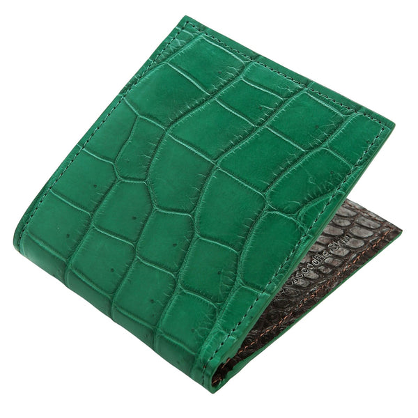 Genuine Green Stomach Crocodile Leather Men's Wallet
