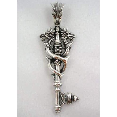 Sterling Silver Key Dragon Pendant