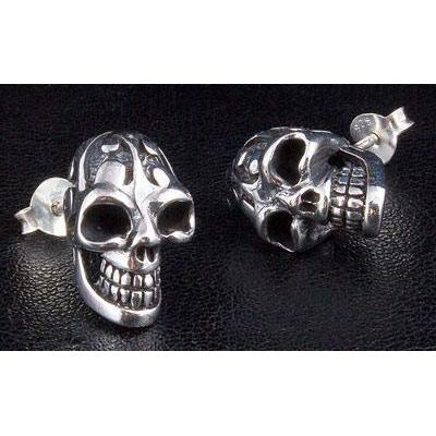 Sterling Silver Tattoo Skull Earrings