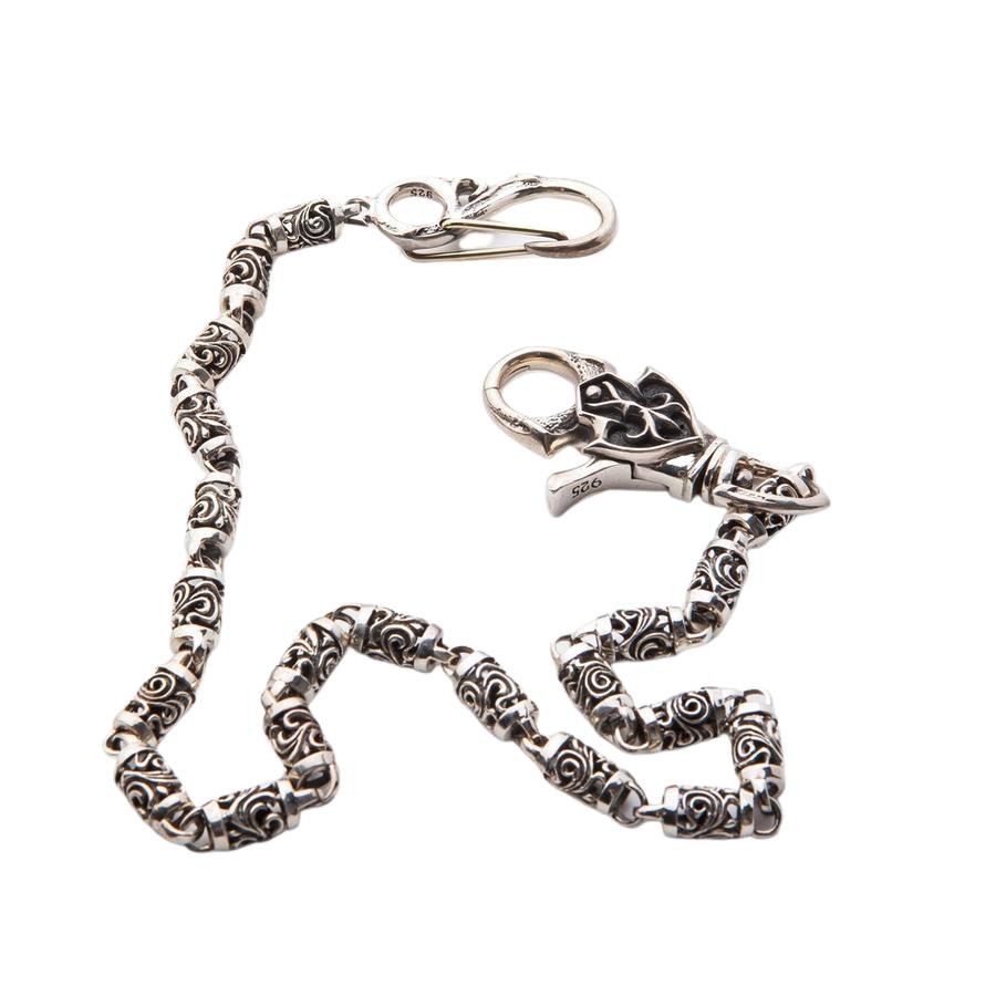 Tribal Roller Sterling Silver Wallet Chain