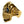 Solid 14k gold skull ring with sapphire eye and diamond tooth — sapphire eye detail