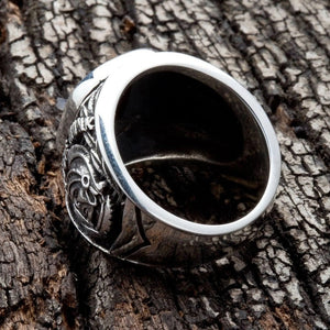 Smooth polished interior of the commemorative band showing the solid silver construction