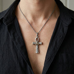 Allsehendes Auge Ankh-Anhänger aus Sterlingsilber