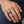 Amethyst Fleur-de-Lis Sterling Silver Band Ring worn on a man's hand