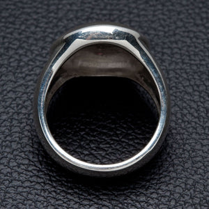 Anello in argento sterling con croce in CZ viola, fascia interna