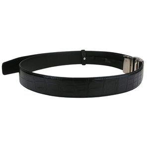Black Crocodile Leather Automatic Buckle Belt, belt length and buckle