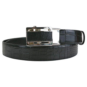 Black Crocodile Leather Automatic Buckle Belt, black crocodile belt and buckle