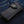 Black Leather Skull Snap Long Wallet, opposite front denim