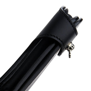 Black Leather Skull Snap Long Wallet, side profile