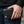 Black Lizard Leather Long Biker Wallet, held in hand