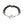 Black Onyx Sterling Silver Skull Bracelet — full bracelet white background