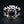 Black Star Stone Sterling Silver Flame Ring, front