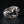 Black Star Stone Sterling Silver Flame Ring, rear left