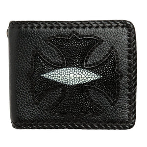 Black Stingray Cross Bifold Wallet, front on white