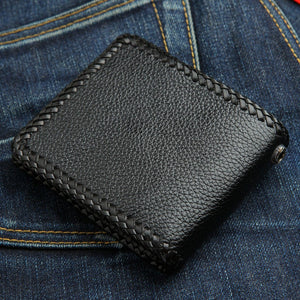 Black Stingray Cross Leather Biker Wallet, back