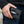 Black Stingray Cross Leather Biker Wallet, held in hand