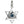 Blue Eye of Providence Sterling Silver Pendant showing blue acrylic eye, engraved rays and open six-point star.