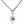 Blue Eye of Providence Sterling Silver Pendant showing the layered triangle and star viewed from the side on a styling chain.