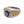 Blue Stone Silver and Gold Watch Band Ring, opposite shoulder