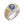 Blue Stone Silver and Gold Watch Band Ring, stone top angle