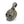 Blautopas Sugar-Skull-Anhänger aus .925 Sterlingsilber, Seitenprofil mit Feder
