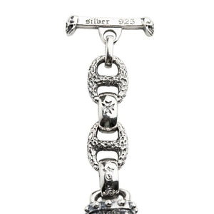 Bracelet tête de sanglier en argent sterling 925, poinçon 925 sur la barre en T