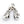 Boxing Gloves Sterling Silver Pendant, paired gloves front