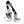 Braided Leather Skull Sterling Silver Keychain, upright front