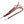 Red and black braided leather wallet chain — hardware view