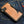 Brown Woven Leather Snakeskin Biker Wallet, back denim