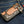 Brown Woven Leather Snakeskin Biker Wallet, front denim