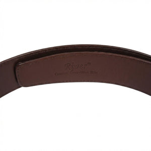 Burgundy Crocodile Stomach Leather Belt, buckle release detail