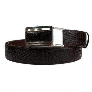 Burgundy Crocodile Stomach Leather Belt, burgundy belt length