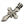 Chained Gothic Cross Leather Necklace, chained cross diagonal