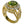 Förgylld biskopsring med peridot och kors, vinklad korsskuldra