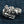 Clear CZ Star Skull Sterling Silver Ring, cz star detail