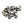 Clear CZ Star Skull Sterling Silver Ring, cz star skull ring front