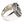 Diamond Fleur-de-Lis schildring van sterling zilver, zijprofiel gladde ringband