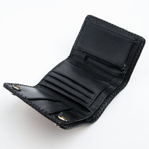 Cobra Skin Red Stingray Cross Biker Wallet, open interior