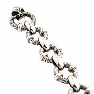 Crazy Skull Kettenarmband aus Sterlingsilber, flach liegende Ansicht