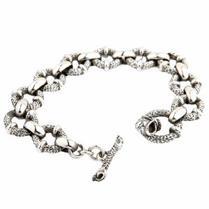 Crazy Skull Kettenarmband aus Sterlingsilber, Ansicht mit geöffnetem Verschluss