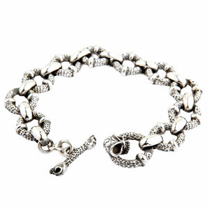 Crazy Skull Kettenarmband aus Sterlingsilber, Ansicht des Knebelverschlusses